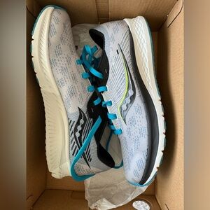 NIB KID Saucony GREY/BLUE/BLACK RUNNING SHOES